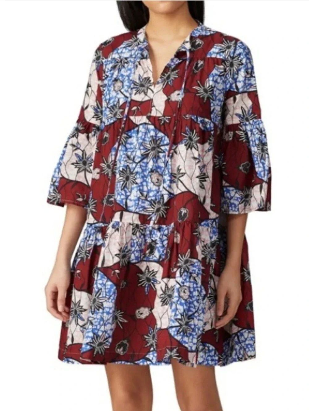 WARM WAX poetic garden dress abstract floral cotton dress size 2-4